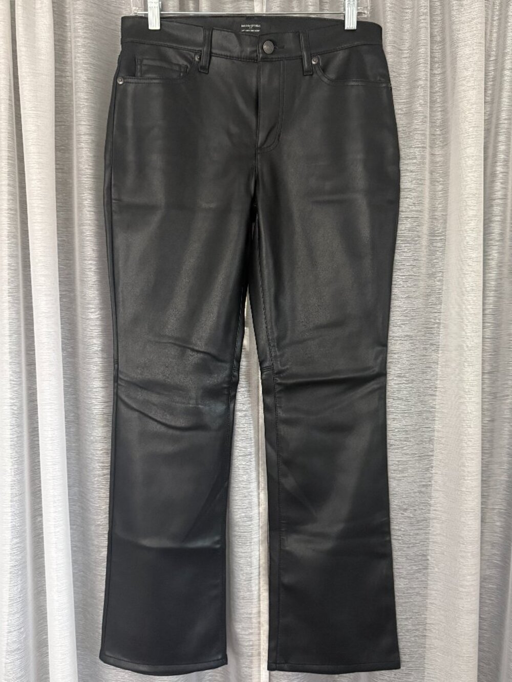 BANANA REPUBLIC Buttery Black Vegan Leather Mid-Rise Bootcut Pants Size 27/4 NWT